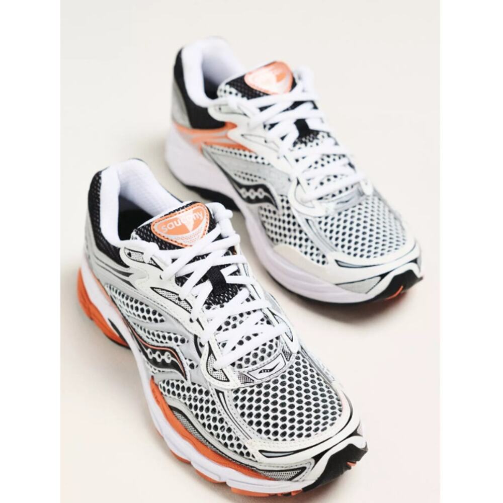 NEW Saucony ProGrid Omni 9 Sneakers Silver/Orange Size US W 11.5 / M 10 - Picture 2 of 11